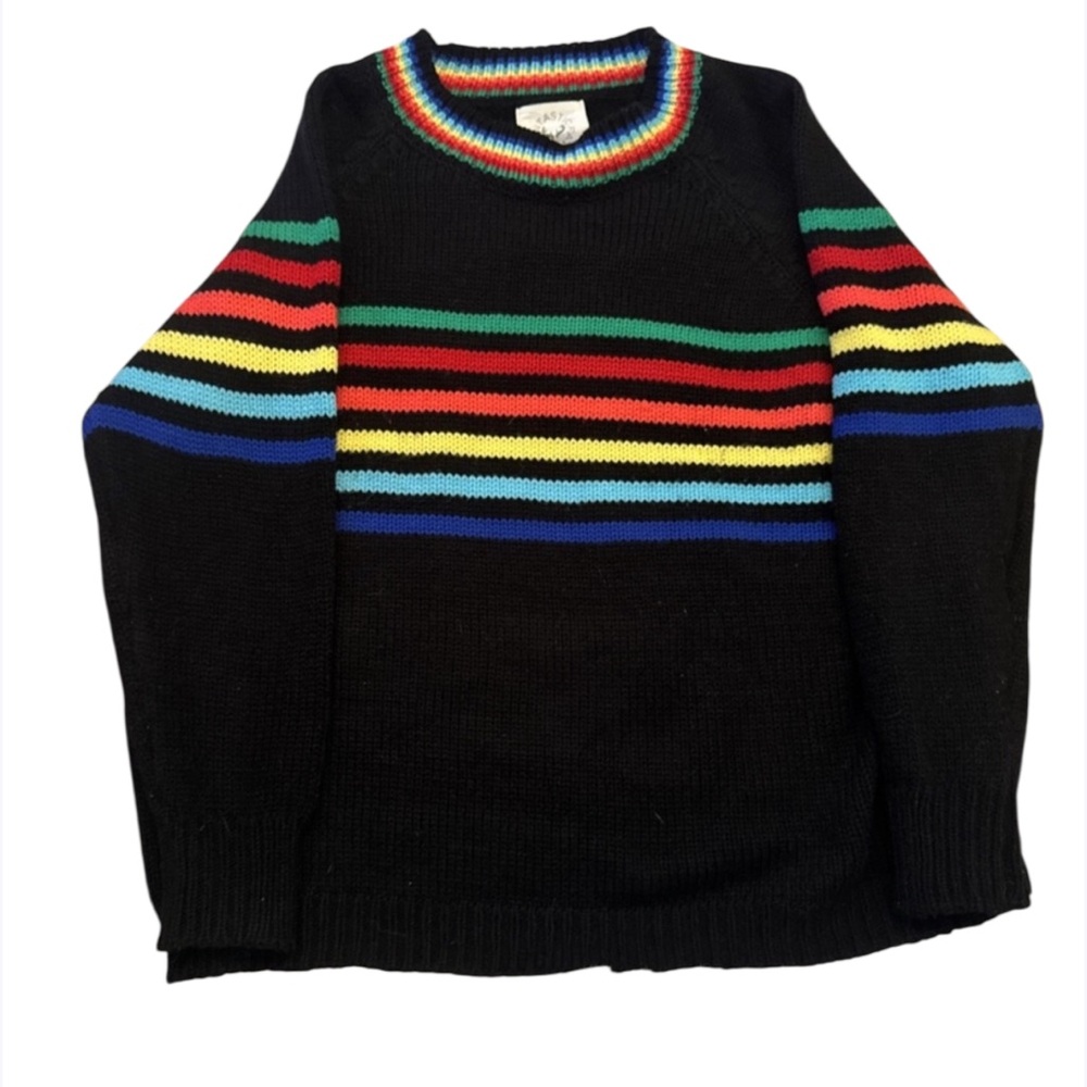 Fantastic Fawn Sweater With Rainbow‎ Stripes size M Multicolor
